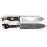 German miltary interest dagger with scabbard, the blade marked Solingen, 25cm in length : For