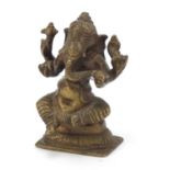 Indian brass figure of Ganesh, 8cm high : For Further Condition Reports Please visit Our Website,