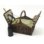 Wicker picnic hamper with contents : For Further Condition Reports Please visit Our Website, Updated