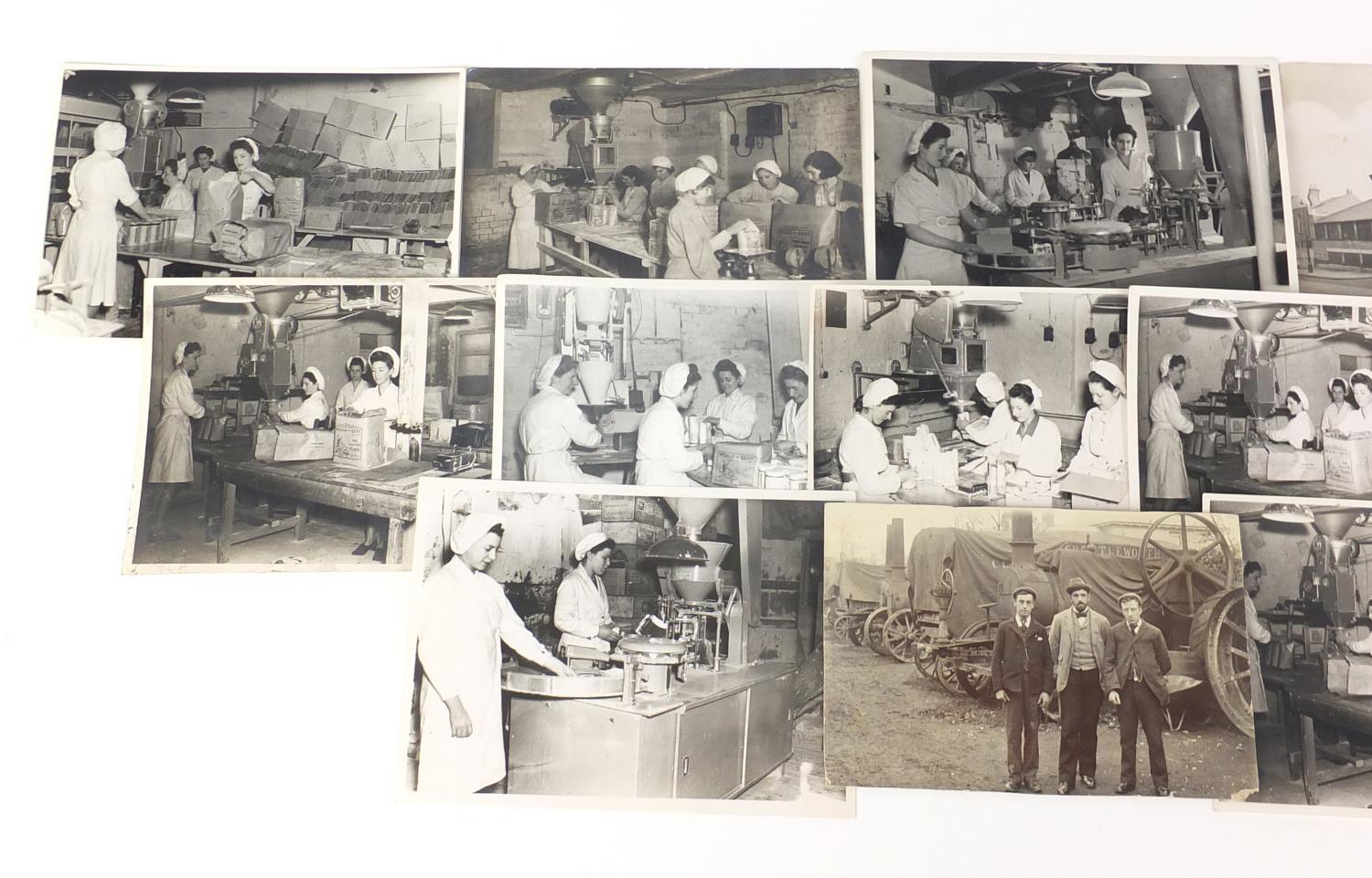 Group of black and white photographs of female factory workers and steam engines : For Further - Image 2 of 3