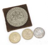 Coins and medallions including 1895 crown and 1935 rocking horse crown : For Further Condition