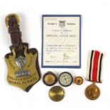 Objects including an 1899 badge of merit horse brass and British military medals : For Further