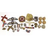 Group of military interest cap badges, cloth patches and ribbons including RAF : For Further