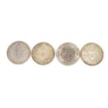 Four Chinese silver coloured metal coins : For Further Condition Reports Please visit Our Website,