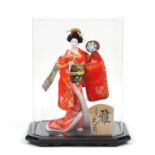 Japanese figurine with display case, 31cm high : For Further Condition Reports Please visit Our