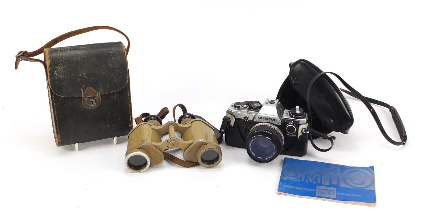 Olympus 10 camera and a pair of binoculars, possibly military interest : For Further Condition