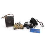 Olympus 10 camera and a pair of binoculars, possibly military interest : For Further Condition