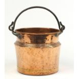 Victorian copper coal bucket with swing handle, 23.5cm high : For Further Condition Reports Please