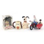 Wallace and Gromit collectables including nodders and mug : For Further Condition Reports Please