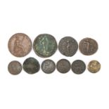 Antique British and world coins including an 1858 cartwheel penny : For Further Condition Reports