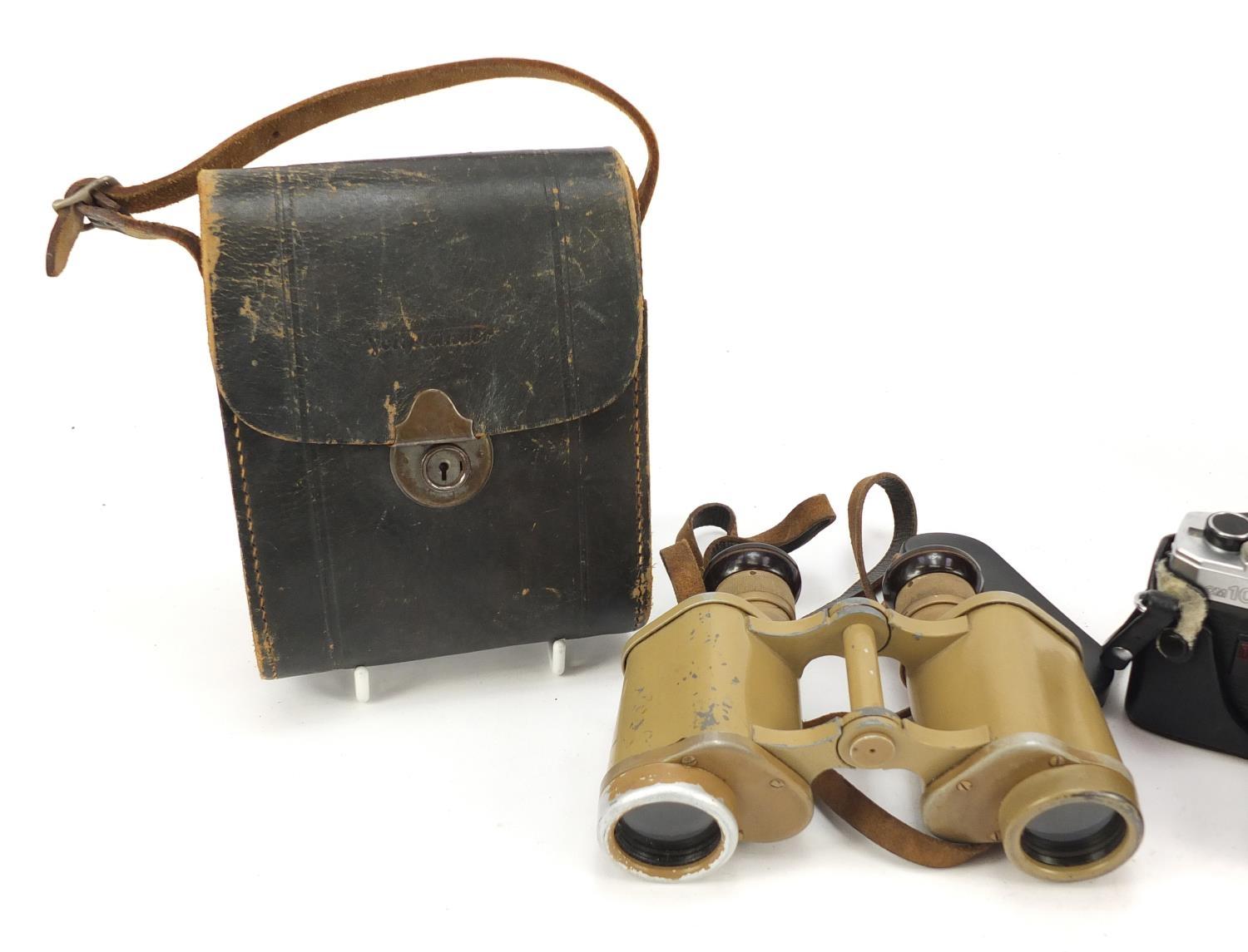 Olympus 10 camera and a pair of binoculars, possibly military interest : For Further Condition - Image 2 of 4