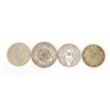 Four Chinese silver coloured metal coins : For Further Condition Reports Please visit Our Website,