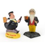 Beswick Double Diamond advertising City Gent water jug and a Keg Beers bar figure, the largest