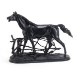 Russian painted metal study of a standing horse, 41cm in length :For Further Condition Reports
