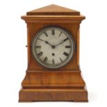 German walnut cased bracket clock with Lenzkirch movement, the silvered dial having Roman