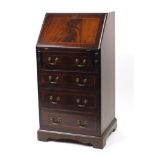 Inlaid mahogany bureau, the fall enclosing a fitted interior above four drawers, 99cm H x 51cm W x