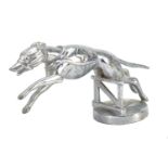 Vintage chrome plated greyhound car mascot, impressed copyright AEL, 15cm in length :For Further