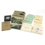 German book fold-out book of postcards and two vintage card games comprising Threes and Fours and