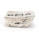 Chinese silver coloured metal scroll weight, 6cm wide :For Further Condition Reports Please Visit