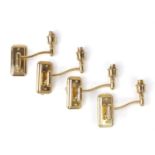 Set of four adjustable brass wall lights, 22cm in length :For Further Condition Reports Please Visit