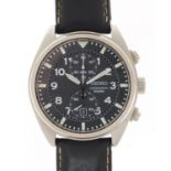 Gentleman's Seiko Chronograph wristwatch, the movement numbered 7T94A, 43mm in diameter excluding