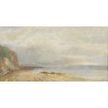 Coastal scene, 19th century watercolour, mounted and framed, 37.5cm x 19cm :For Further Condition