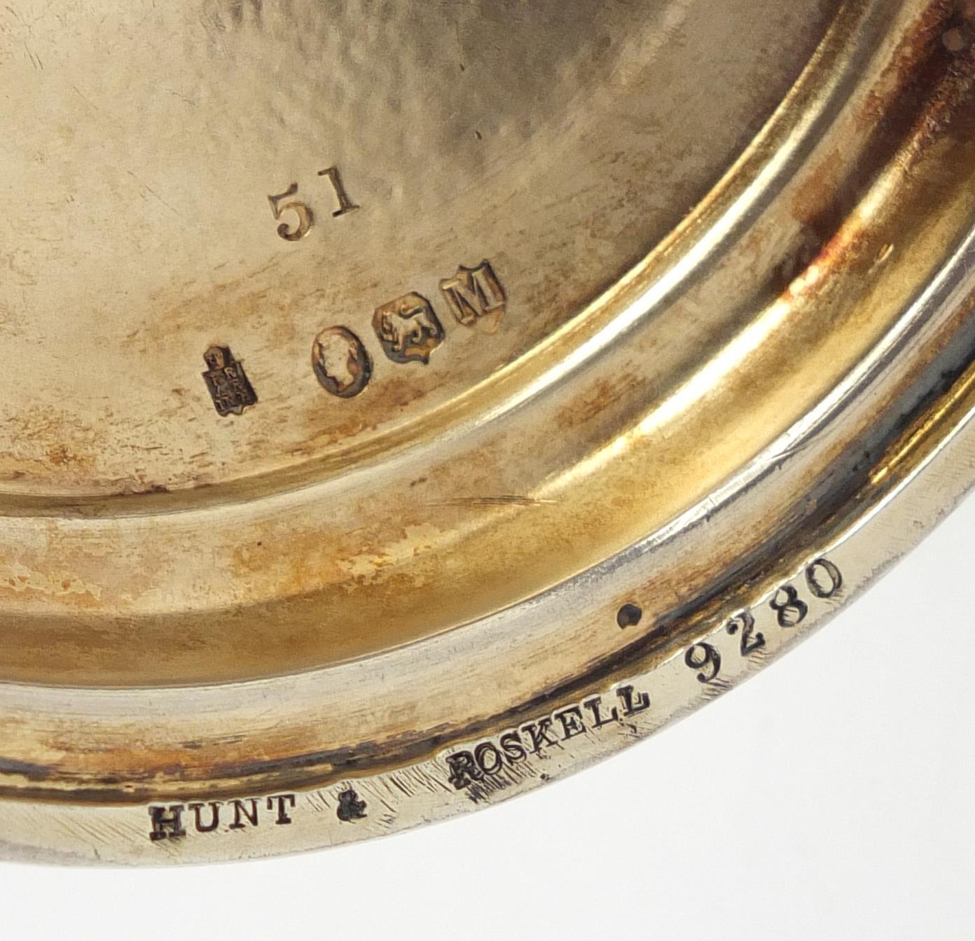 Large commemorative silver gilt chalice by Hunt & Roskell with original fitted oak case, engraved - Image 7 of 11