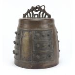 Antique Tibetan temple bell, 22cm high :For Further Condition Reports Please Visit Our Website,