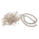 Silver necklace together with links, 105g :For Further Condition Reports Please Visit Our Website,