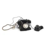 Vintage black Bakelite GPO pyramid dial telephone :For Further Condition Reports Please Visit Our
