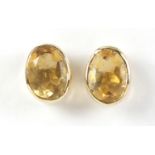 Pair of 9ct gold citrine earings, 7mm in length, 1.2g :For Further Condition Reports Please Visit