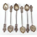 Set of six Middle Eastern silver coloured metal teaspoons, 43g :For Further Condition Reports Please