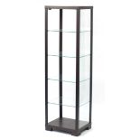 Glazed display cabinet fitted with four glass shelves, 179cm H x 53.5cm W x 42cm D :For Further