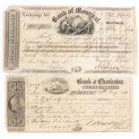 Two American bank bonds, Bank of Charleston, South Carolina and Bank of Montreal :For Further