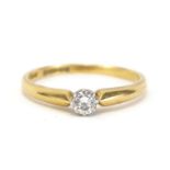 18ct gold diamond solitaire ring size L, 3.2g :For Further Condition Reports Please Visit Our