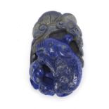 Chinese lapis lazuli pendant carved with a pig, 6.5cm high :For Further Condition Reports Please