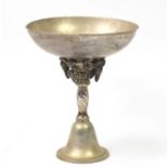 Large silver plated pedestal fruit bowl, 50cm high :For Further Condition Reports Please Visit Our