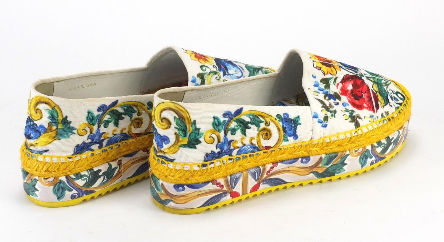 Pair of ladies Dolce & Gabbana canvas shoes (no size) :For Further Condition Reports Please Visit - Image 3 of 5