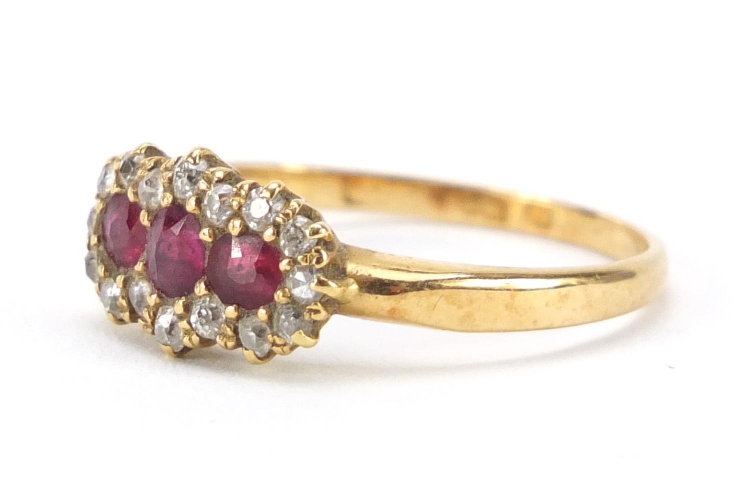 18ct gold ruby and diamond ring, size R, 2.8g :For Further Condition Reports Please Visit Our - Image 2 of 4