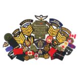 Mostly Canadian military interest cloth patches, including Police :For Further Condition Reports