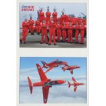 RAF Red Arrows signed photograph, framed, each photo 28cm x 18.5cm :For Further Condition Reports