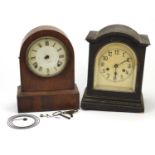 Two mantel clocks including a dome topped example, the largest 29cm high :For Further Condition