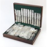 Six place canteen of Sheffield silver plated cutlery, 38.5cm wide :For Further Condition Reports