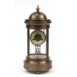 Large French bronzed circular four glass mantle clock with Roman numerals, numbered 1889 to the
