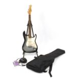 Aria Stg series six string electric guitar with case and accessories, serial number CH095497 :For