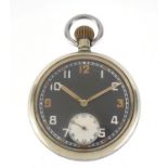 Gentleman's military issue Bravingtons pocket watch engraved GS/TP 017109, 50mm in diameter