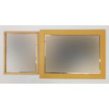Two light wood framed wall mirrors, the largest 83cm x 62cm :For Further Condition Reports Please