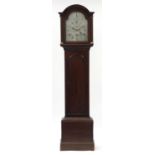 19th century oak longcase clock with eight day movement by William Reed of Chelmsford and silvered