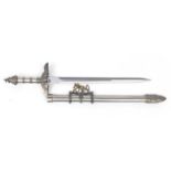German military interest sword with scabbard, 59.5cm in length :For Further Condition Reports Please