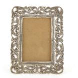 Rectangular silver easel photo frame, impressed SILVER to the back, 10.5cm x 8.5cm :For Further
